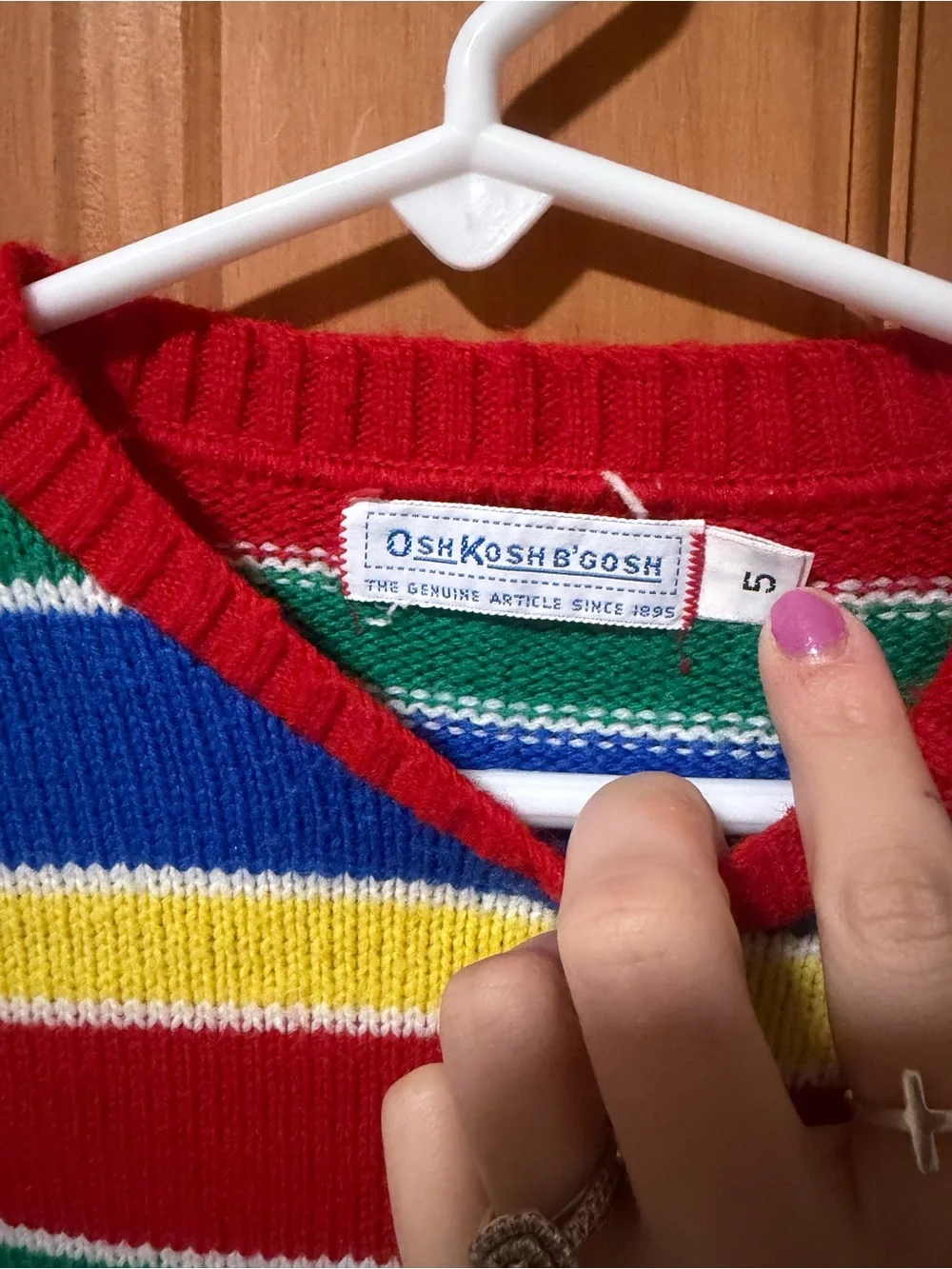 1980s Vintage Primary color Striped Osh Kosh Sweater